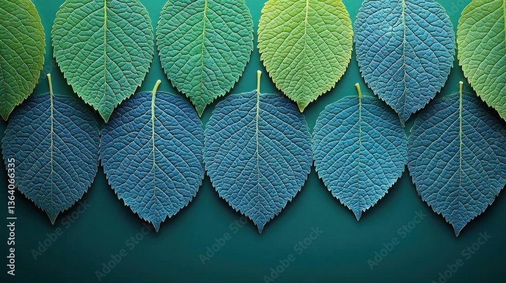 Obraz premium Green and blue leaves nature background image