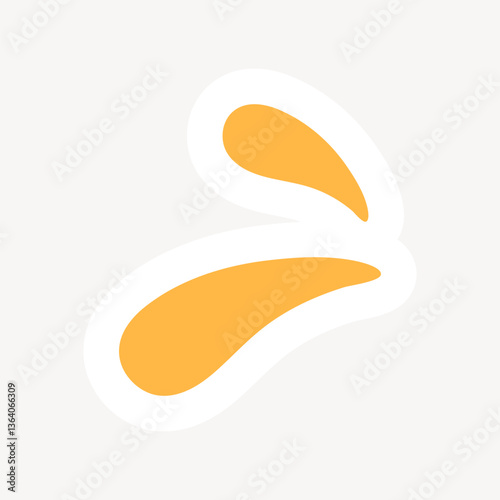 Cute yellow water droplets element vector