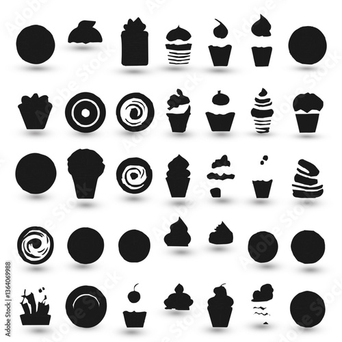 Set collection icon brand identity business catering bakery design 
