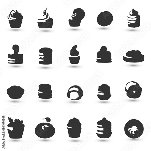 Set collection icon brand identity business catering bakery design 