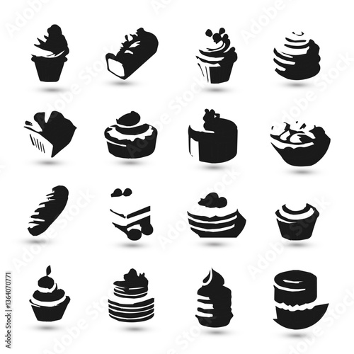 Set collection icon brand identity business catering bakery design 
