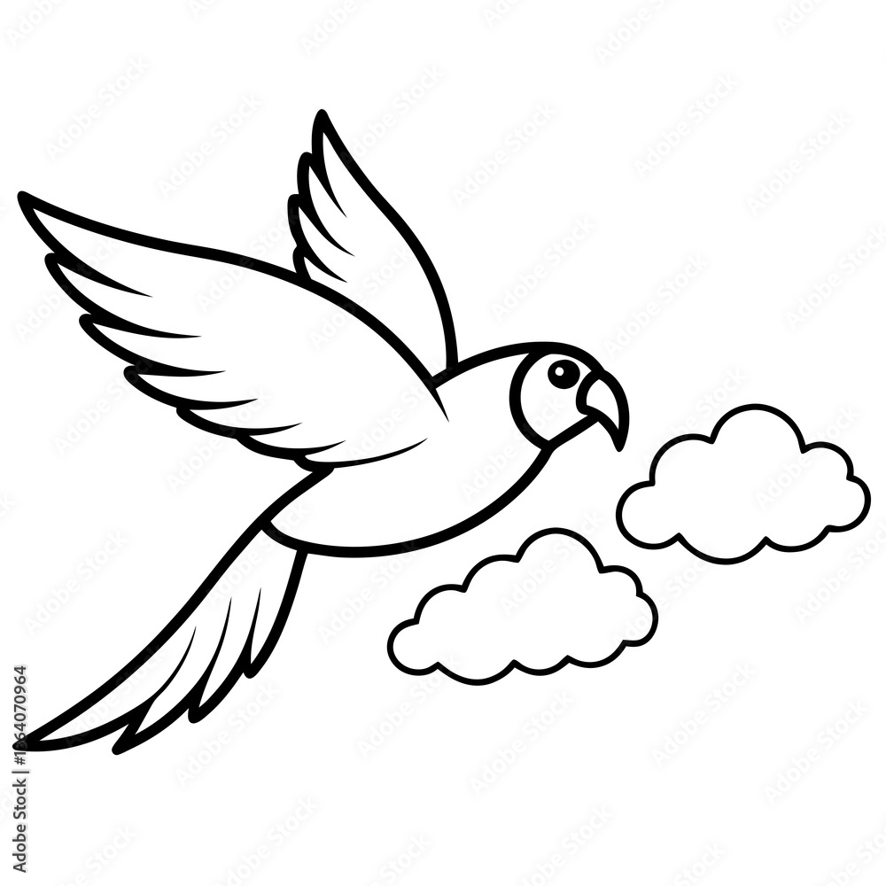 Obraz premium parrot soaring through a clear blue sky