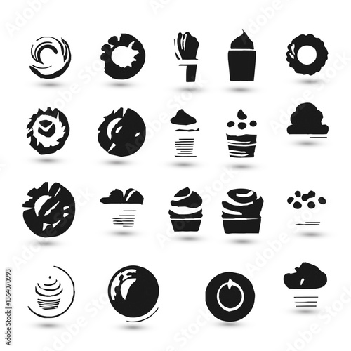 Set collection icon brand identity business catering bakery design