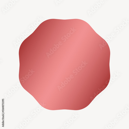 Obraz na płótnie Jagged octagon badge, gradient metallic red collage element vector w salonie