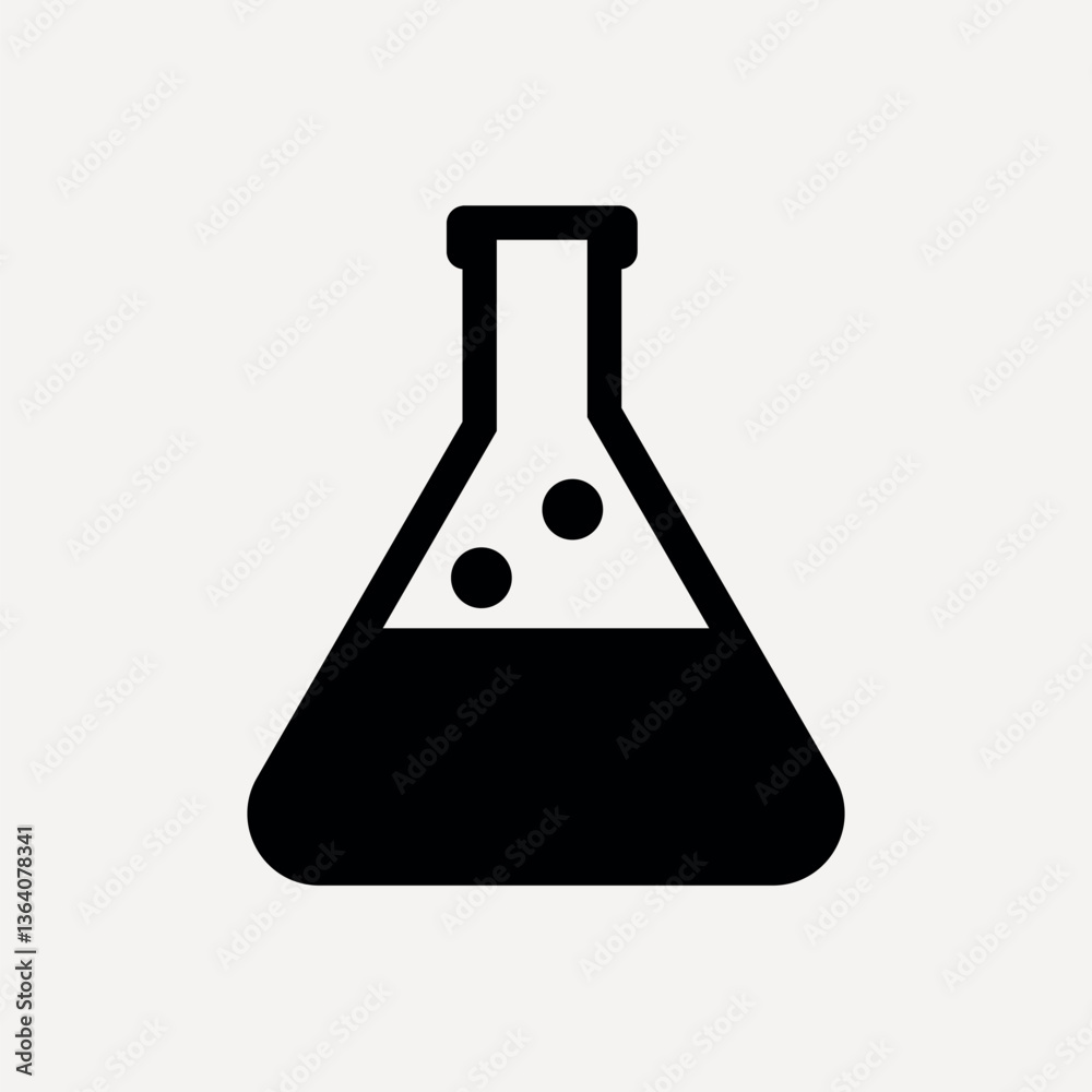 Erlenmeyer flask, black flat icon vector Erlenmeyer flask, black flat icon vector
