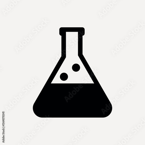 Erlenmeyer flask, black flat icon vector