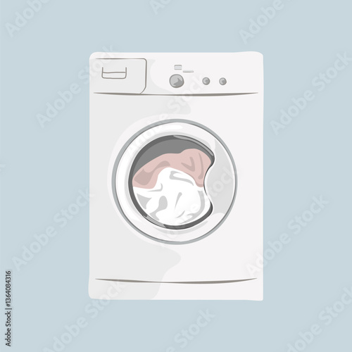 Washing machine, aesthetic illustration vector