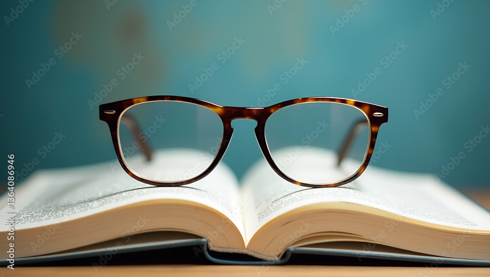 World Sight Day Education Campaign: Glasses and Open Book Border Frame World Sight Day Education Campaign: Glasses and Open Book Border Frame
