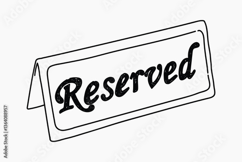 Reserved sign hand drawn illustration vector