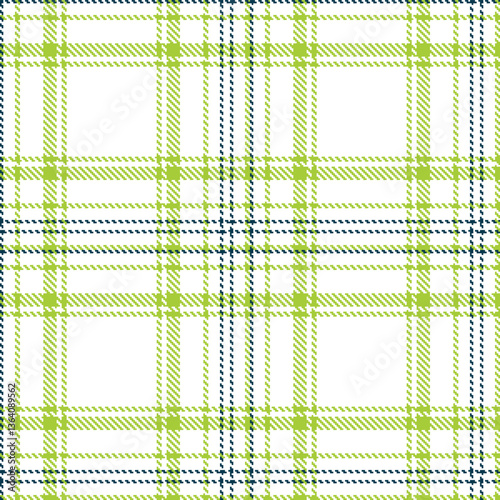 Muted White and Iridescent Snot Green Seamless Tartan Textile Design