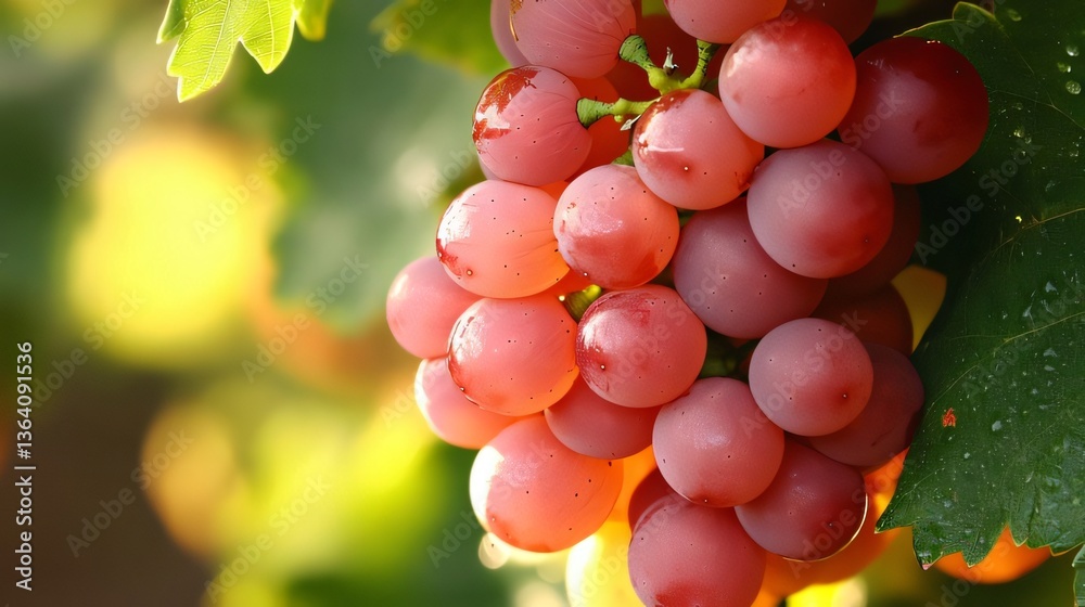 Close-up of Ripe Red Grapes Growing on Vine in Sunlight Close-up of Ripe Red Grapes Growing on Vine in Sunlight