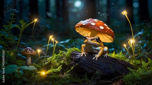 Oak Toad Blending into Woodland Floor Beneath Majestic Oak Trees