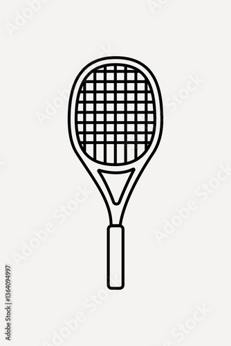 Tennis racket line art vector