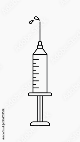 Syringe line art vector