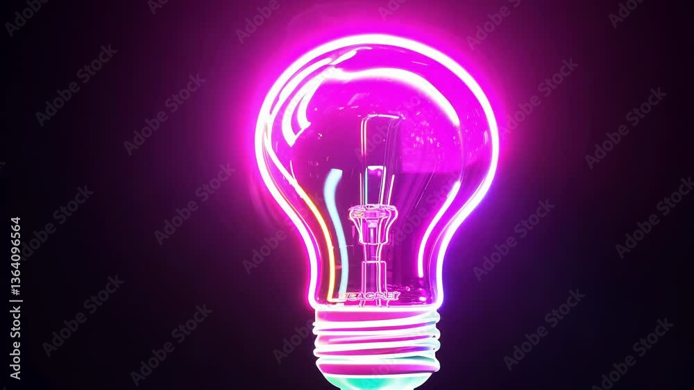 Glowing lightbulb, dark background, idea concept Glowing lightbulb, dark background, idea concept
