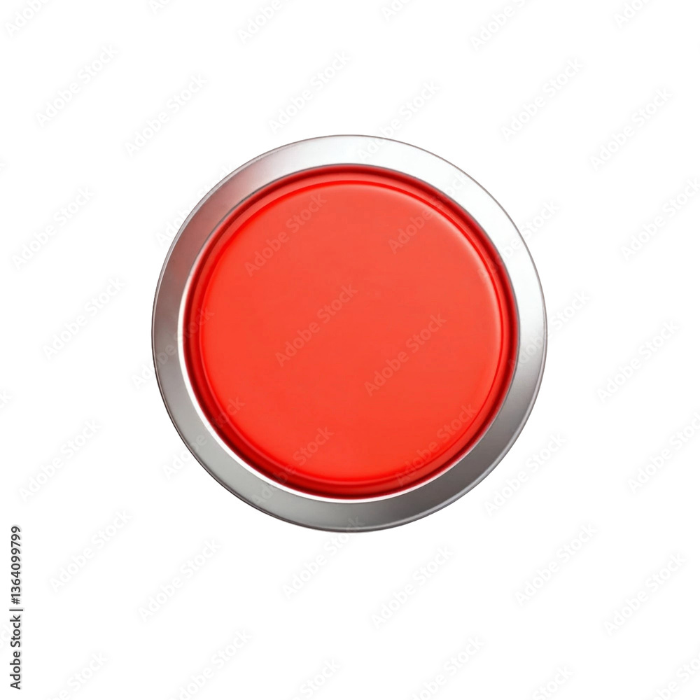 A vibrant red button, a symbol of urgency and action, gleaming with a metallic silver rim against a stark white background. A vibrant red button, a symbol of urgency and action, gleaming with a metallic silver rim against a stark white background.