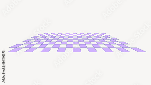Purple checkered pattern shape vector