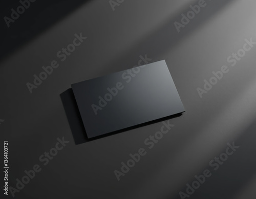 Business card on black background