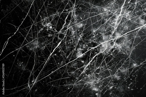 Clear Pixel Picture of White Scratches with Spotsisolated on Black Background