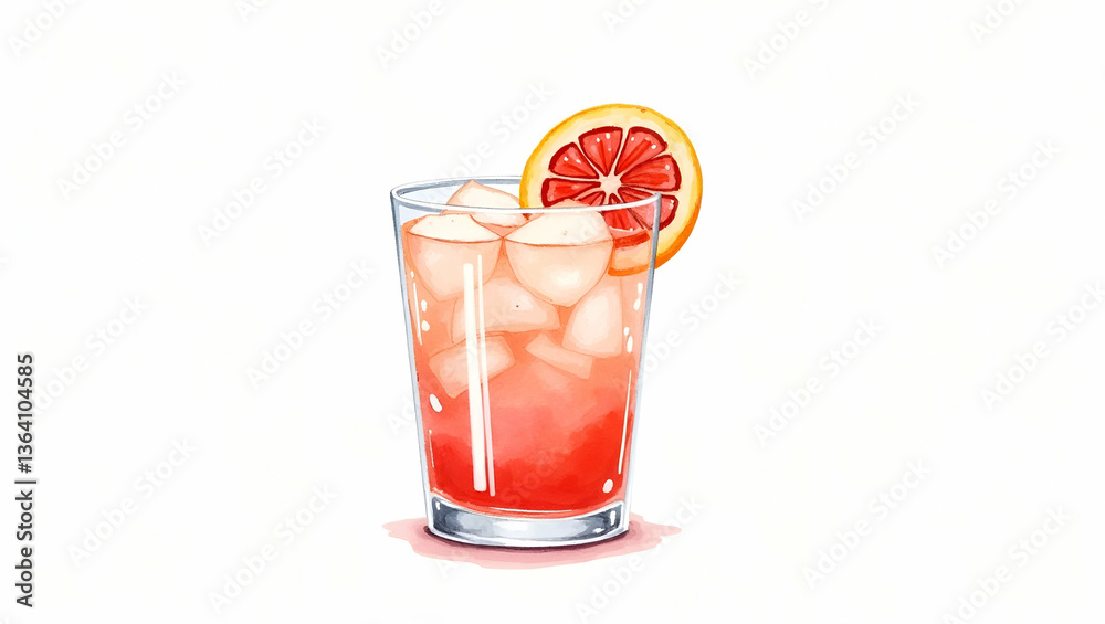 custom made wallpaper toronto digitalPaloma Glass with Grapefruit Wedge - Watercolor Clipart for Refreshing Nursery Art Design