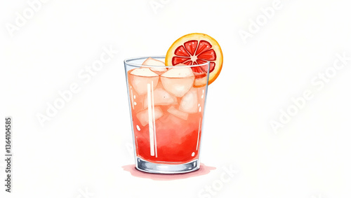 Wallpaper Mural Paloma Glass with Grapefruit Wedge - Watercolor Clipart for Refreshing Nursery Art Design Torontodigital.ca