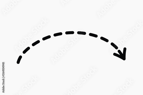 Canvas Print Curved dashed arrow illustration vector