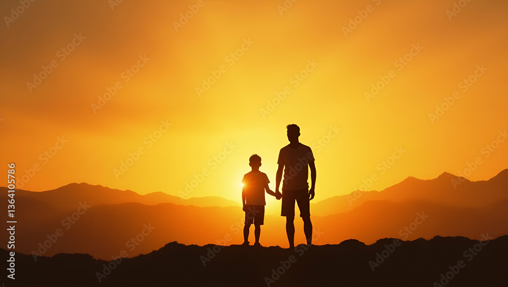 Father and Son Silhouette: A Symbol of Hope, Ambition, and Generational Bond Father and Son Silhouette: A Symbol of Hope, Ambition, and Generational Bond