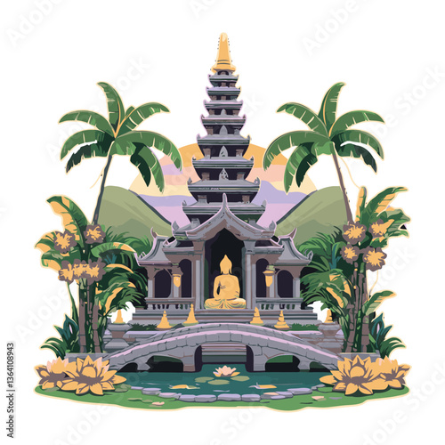 Spiritual Retreat In A Tropical Buddhist Temple