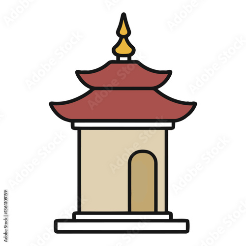 Golden Buddha Statue In A Tropical Sanctuary