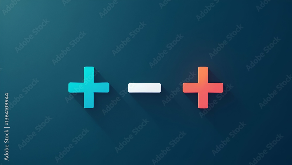 Obraz premium Visualize Your Business Decisions: A Cute Vector Guide to Analyzing Pros and Cons with Plus and Minus Symbols for Strategic Planning and Data-Driven Choices