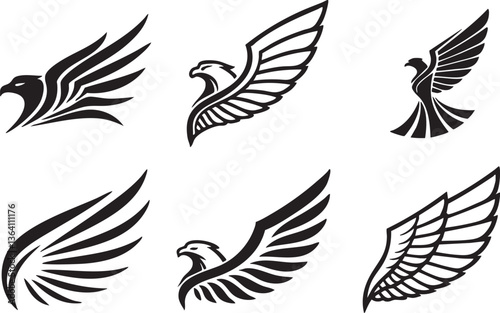 Minimalist Black Bird Silhouette Set – Modern Vector Animal Icons for Design