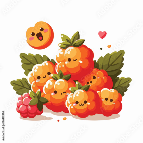 food, berry, cloudberry, natural, healthy, nature, fresh, illustration, orange, summer, background, isolated, leaf, juicy, sweet, organic, vitamin, ripe, plant, cloudberries, forest, dessert, green, f