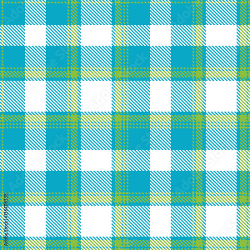 Modern Metallic Turquoise Blue Seamless Tartan Textile Design Variant 266