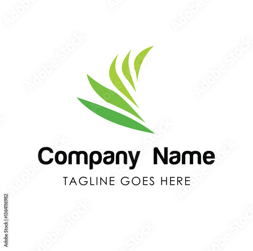 Vector illustration logo company natural green isolated on white background