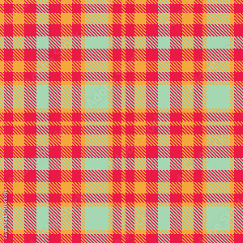Rich Butterscotch and Vivid Pinkish Red Seamless Tartan Textile Design