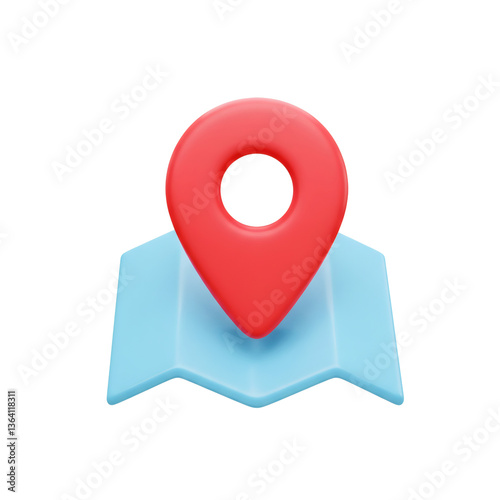 Free Download Red Location Pin on Blue Map - Navigation and Destination Concept - GFXLoad