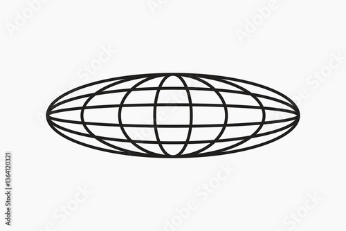 Wire globe shape vector