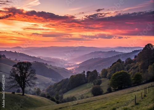 enchanting allure of a valley bathed in ethereal isotaion background white
