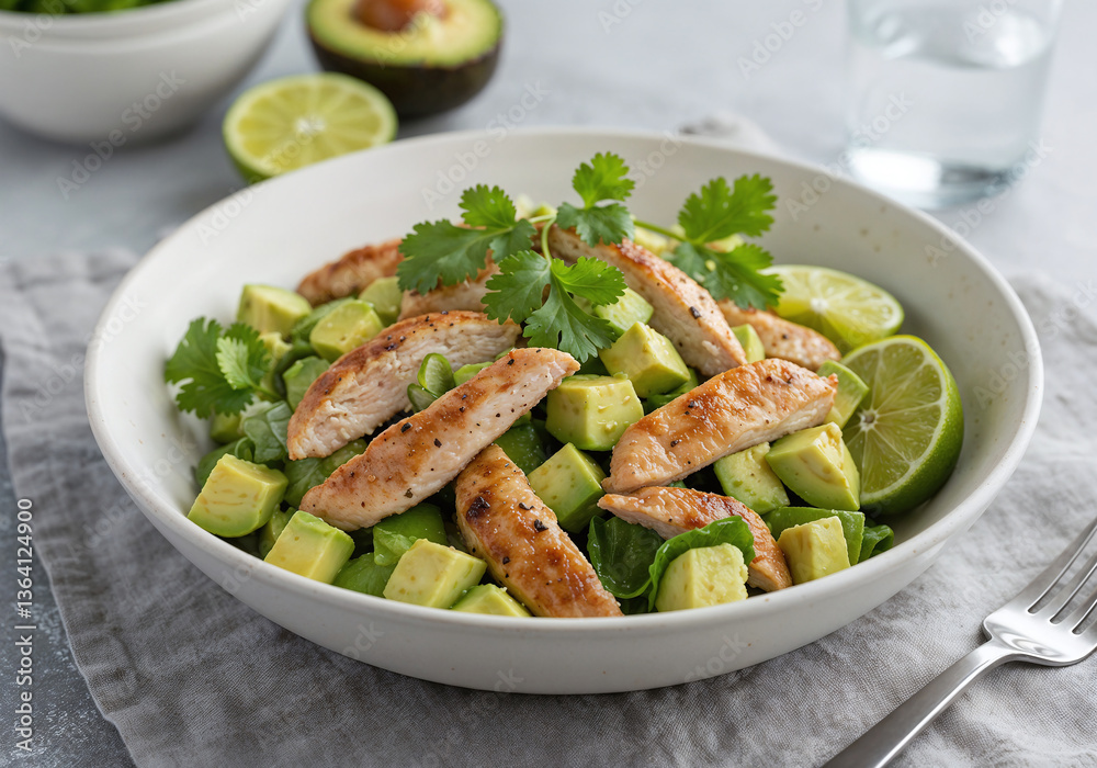 Fresh Chicken Avocado Bowl with Vibrant Cilantro and Lime Fresh Chicken Avocado Bowl with Vibrant Cilantro and Lime