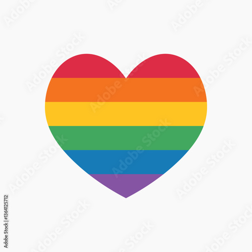 Free Download LGBTQ flag heart icon, line art design vector - GFXLoad