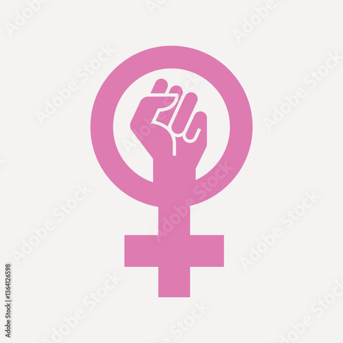 Fist and female flat icon vector