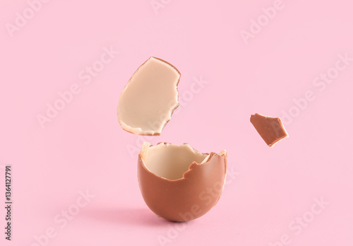Broken chocolate egg flying...