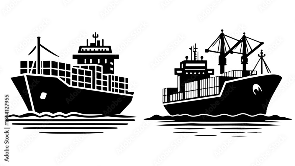 Obraz premium Cargo Ship Illustration.