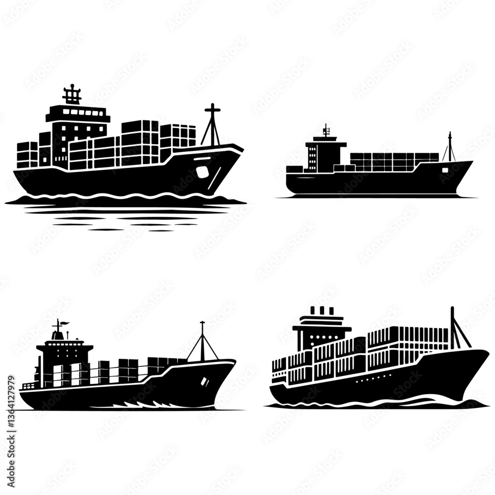 Obraz premium Cargo Ship Illustration.