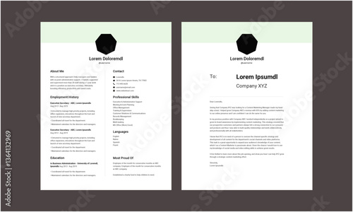 Business CV template. Minimalistic resume layout with work experience, education and skills fields vector set of minimalist elegant layout illustration