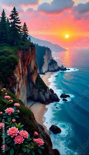 sunset over the ocean