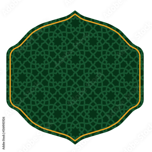 Elegant Islamic Pattern Border with Arch Doors, Windows, and Dome for Ramadan and Eid Decoration