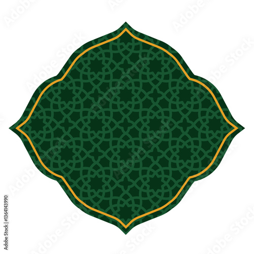 Elegant Islamic Pattern Border with Arch Doors, Windows, and Dome for Ramadan and Eid Decoration