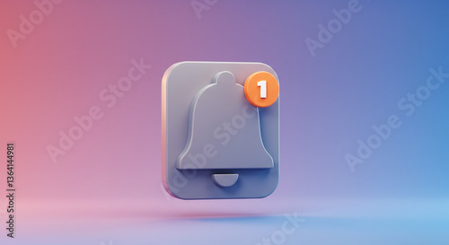 A single notification bell icon awaits, a subtle yet urgent call to action on a soft, colorful gradient background.