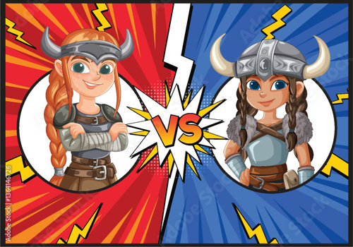 Viking Warriors Face Off in Battle